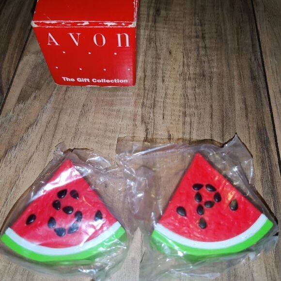 Vintage Avon Watermelon Slice Salt and Pepper Shaker Set NIB Camping BBQ Summer. - Picture 5 of 5